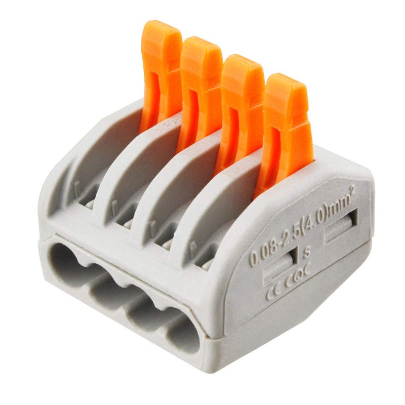 XHF 115 PCS Lever Wire Electrical Connectors Nuts Kit with Bases&Screws 28-12 AWG, Multiple Stud Electrical Connectors 2/3/4/5 Conductor Combination, Quick Disconnect Compact Splicing - Image 5